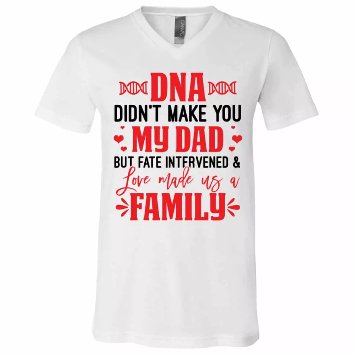 dna t, White, V-Neck T-Shirt
