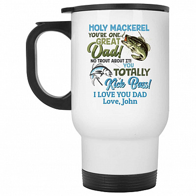 14 oz. White Travel Mug