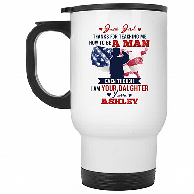 14 oz. White Travel Mug