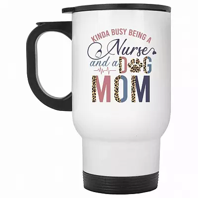 14 oz. White Travel Mug