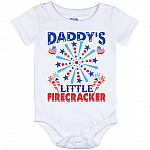 Daddy's Little Firecracker Baby Onesie, White, Baby Onesie - 12 Month