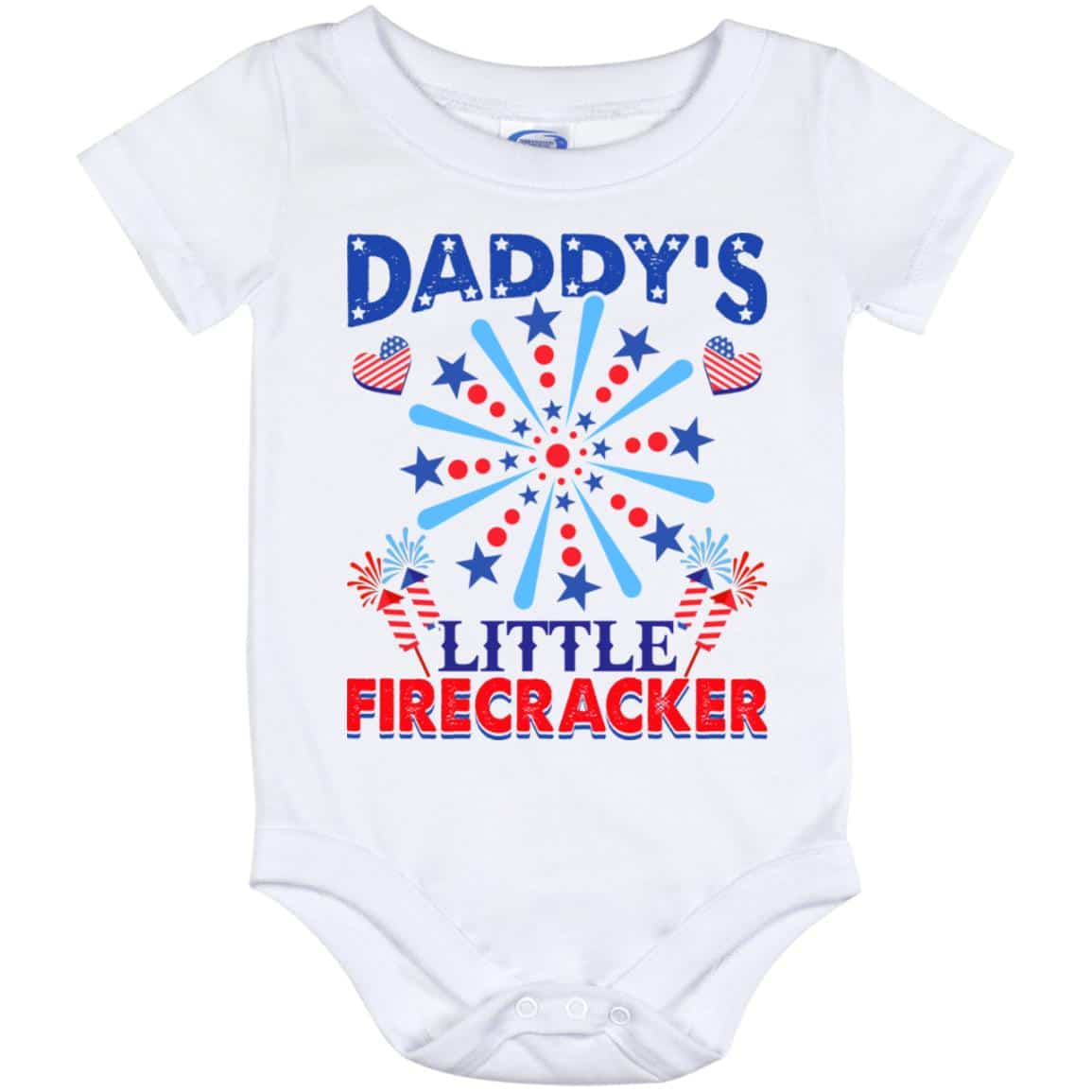 Daddy's Little Firecracker Baby Onesie, White, Baby Onesie - 12 Month
