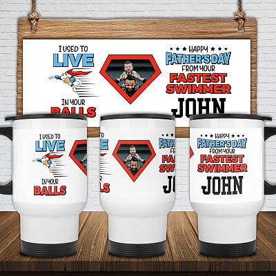 14 oz. White Travel Mug