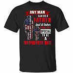 Firefighter Shirt for Dad, Black, Unisex T-Shirt