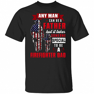 Firefighter Shirt for Dad, Black, Unisex T-Shirt