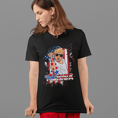 Alternative view of Trump Bae Merica T-Shirt - Funny Trump Merica Gift - Independence Day Shirt