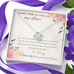 Sorry For Hurting You My Love I'm Sorry I Love You Forever And Always Apology Gifts Love Knot Necklace