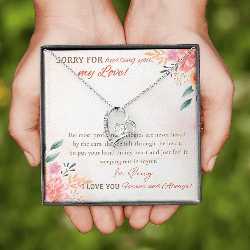Sorry For Hurting You My Love I'm Sorry I Love You Forever And Always Forever Love Heart Pendant Necklace Sorry For Hurting You My Love I'm Sorry I Love You Forever And Always Forever Love Heart Pendant Necklace