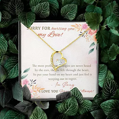 Sorry For Hurting You My Love I'm Sorry I Love You Forever And Always Forever Love Heart Pendant Necklace