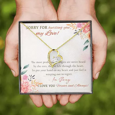 Sorry For Hurting You My Love I'm Sorry I Love You Forever And Always Forever Love Heart Pendant Necklace