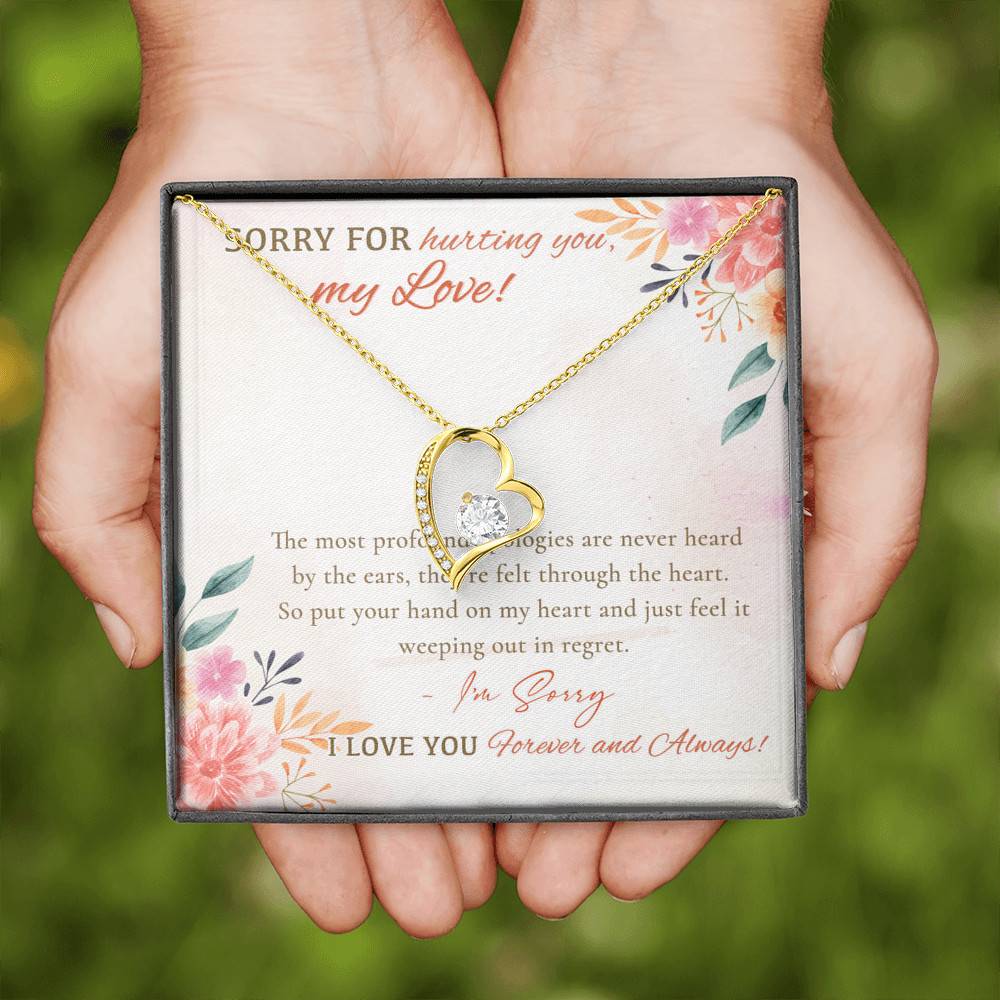 Sorry For Hurting You My Love I'm Sorry I Love You Forever And Always Forever Love Heart Pendant Necklace Sorry For Hurting You My Love I'm Sorry I Love You Forever And Always Forever Love Heart Pendant Necklace