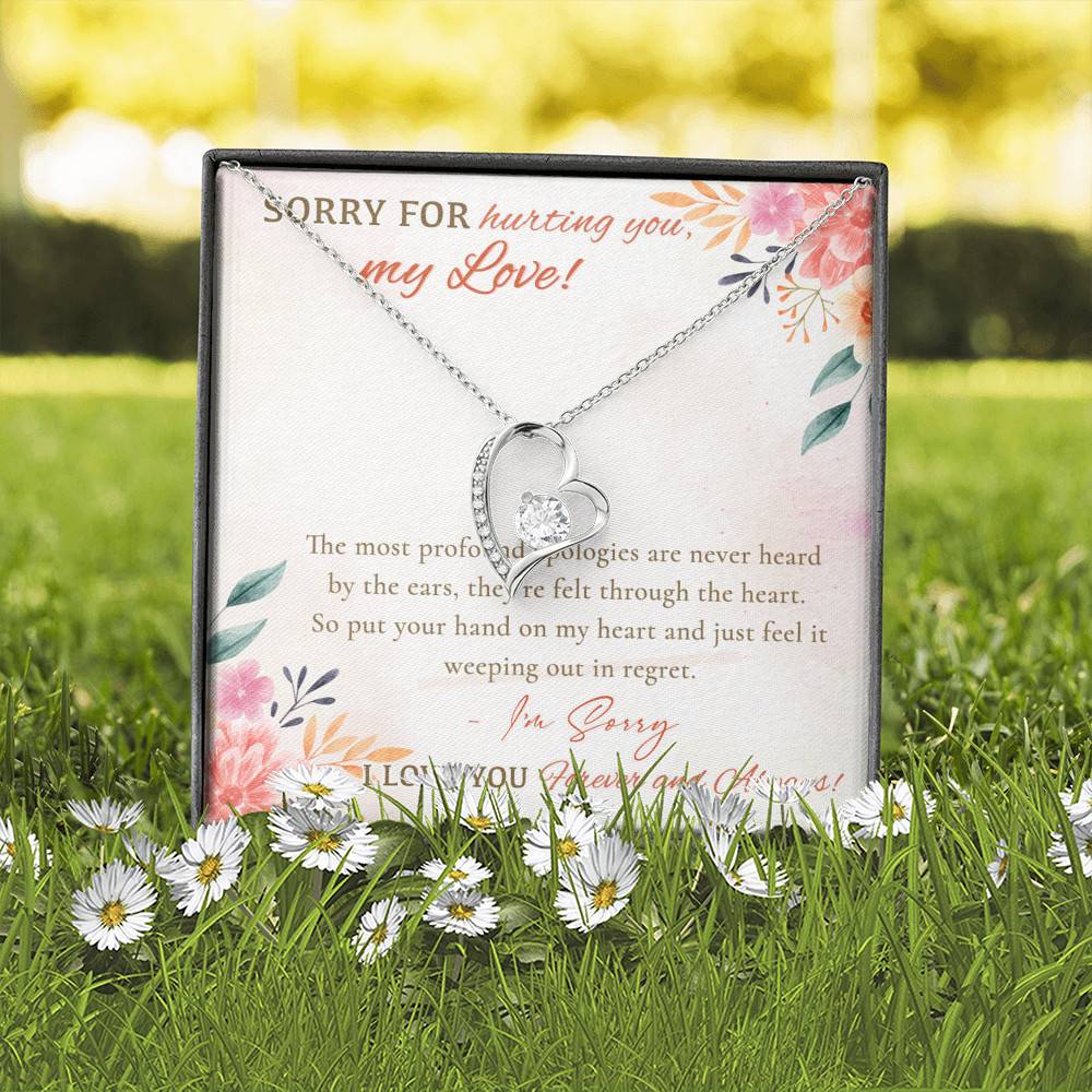 Sorry For Hurting You My Love I'm Sorry I Love You Forever And Always Forever Love Heart Pendant Necklace Sorry For Hurting You My Love I'm Sorry I Love You Forever And Always Forever Love Heart Pendant Necklace