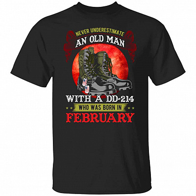Never Underestimate Feb Shirt, Black, Unisex T-Shirt