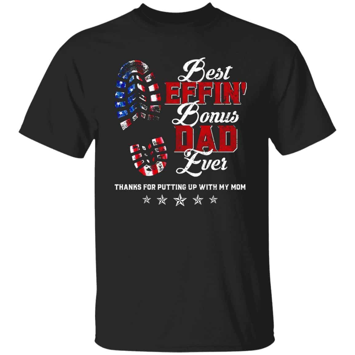 Best Effin' Bonus Dadad Gifts, Black, Unisex T-Shirt