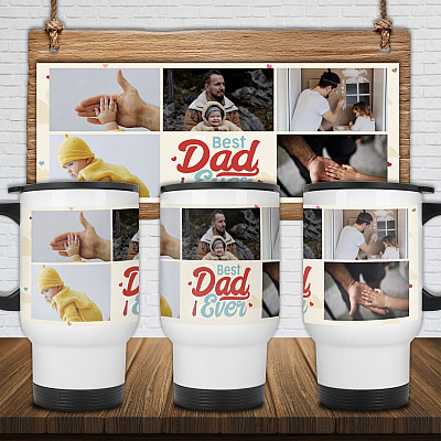 14 oz. White Travel Mug