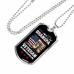 I'm a Dad Grandpa and A Veteran Nothing Scares Me - Veteran Grandpa Gift - Dog Tag Pendant Necklace