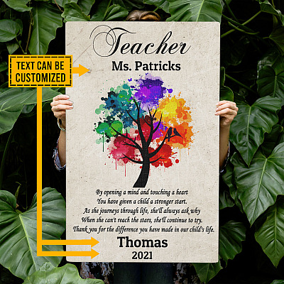 Alternative view of Personalized Opening A Mind Touching A Heart Framed Canvas - Teacher Appreciation Gift Unframed Poster