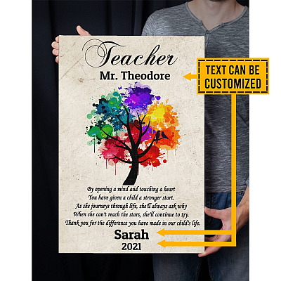 Personalized Opening A Mind Touching A Heart Framed Canvas - Teacher Appreciation Gift Unframed Poster