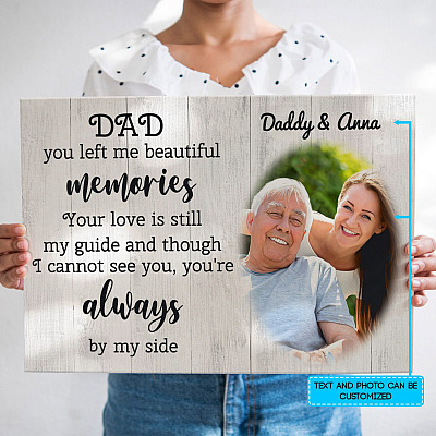Alternative view of Personalized Photo Dad You Left Me Beautiful Memories Dad In Heaven Framed Canvas Prints - Unframed Poster