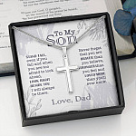 To My Son Stand Tall Even If You Fall And When You Are Too Afraid To Look Ahead Artisan Crafted Cross Necklace
