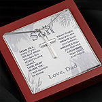 To My Son Stand Tall Even If You Fall And When You Are Too Afraid To Look Ahead Artisan Crafted Cross Necklace