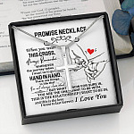 I Love You Artisan Crafted Cross Necklace - Promise Necklace - When You Wear This Cross Necklace