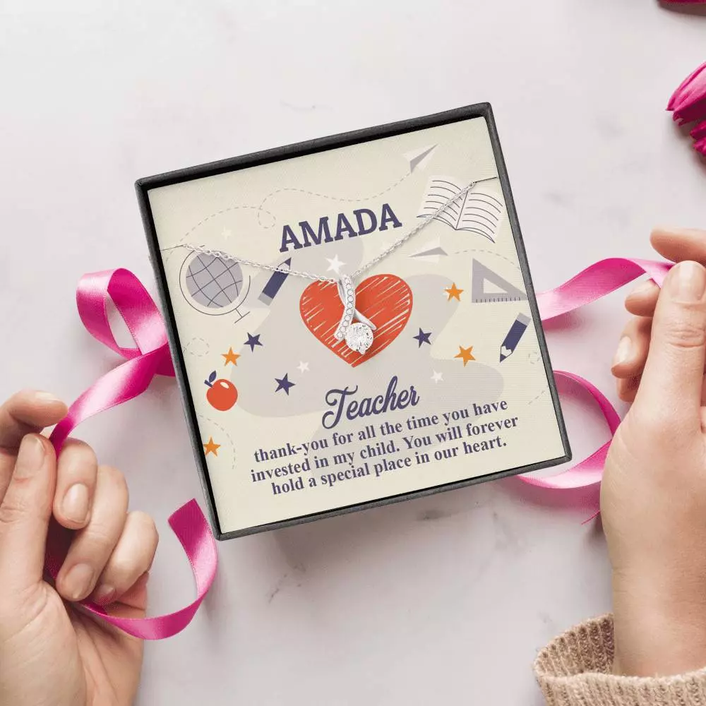 Personalized Thank You for All the Time You Invested in My Child Alluring Beauty Necklace