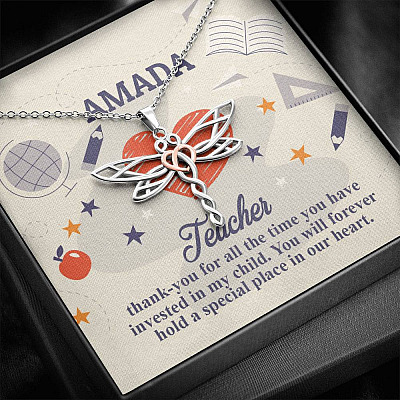 Personalized Thank You for All the Time You Invested in My Child Alluring Beauty Necklace