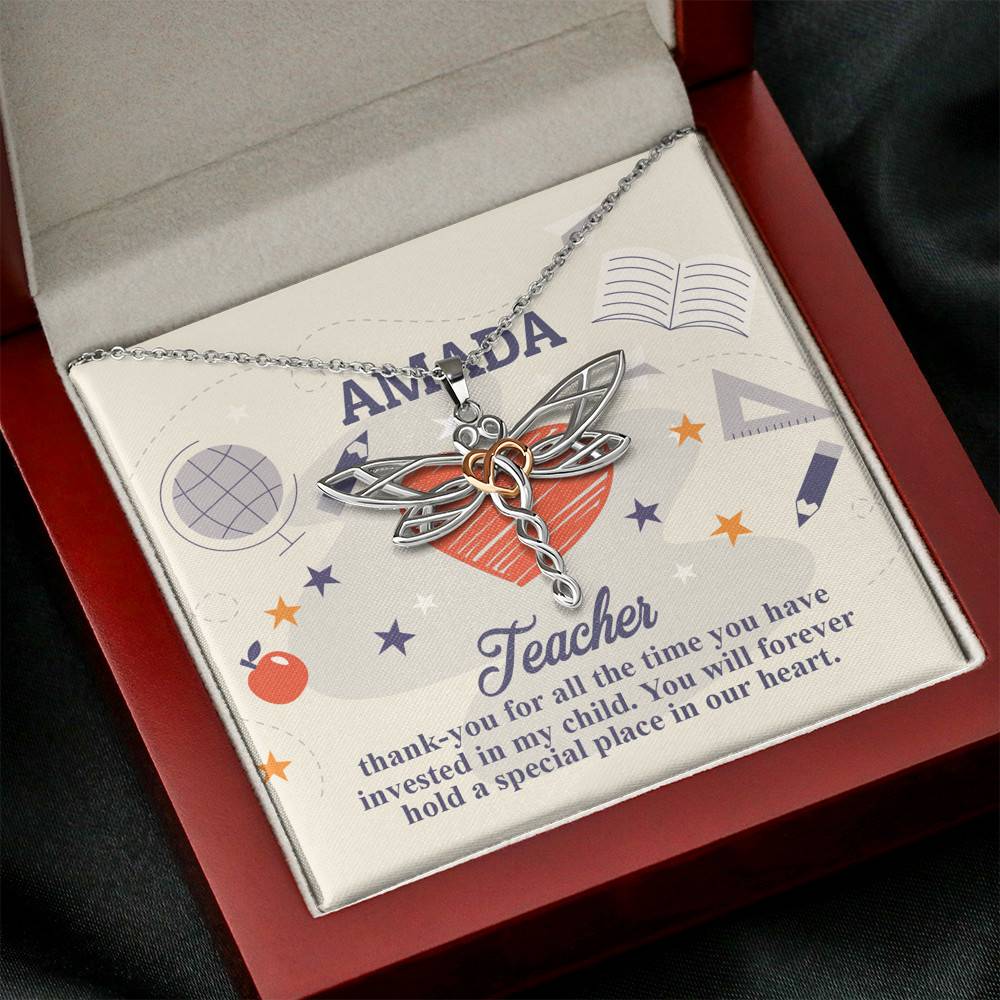 Personalized Thank You for All the Time You Invested in My Child Alluring Beauty Necklace