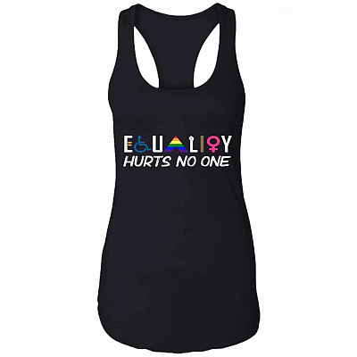 equal tank, Black, Ladies Racerback Tank
