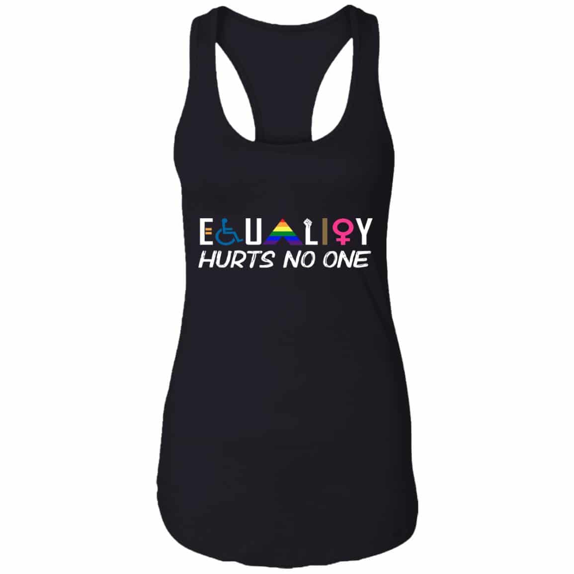 equal tank, Black, Ladies Racerback Tank