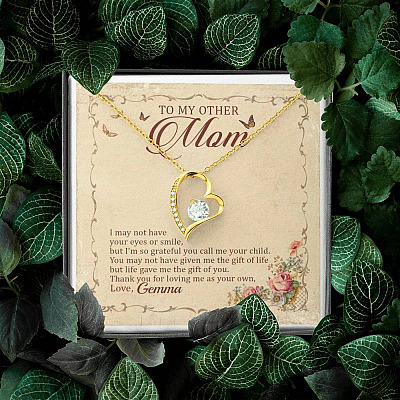 Personalized To My Other Mom I May Not Have Your Eyes Or Smile Forever Love Pendant Necklace