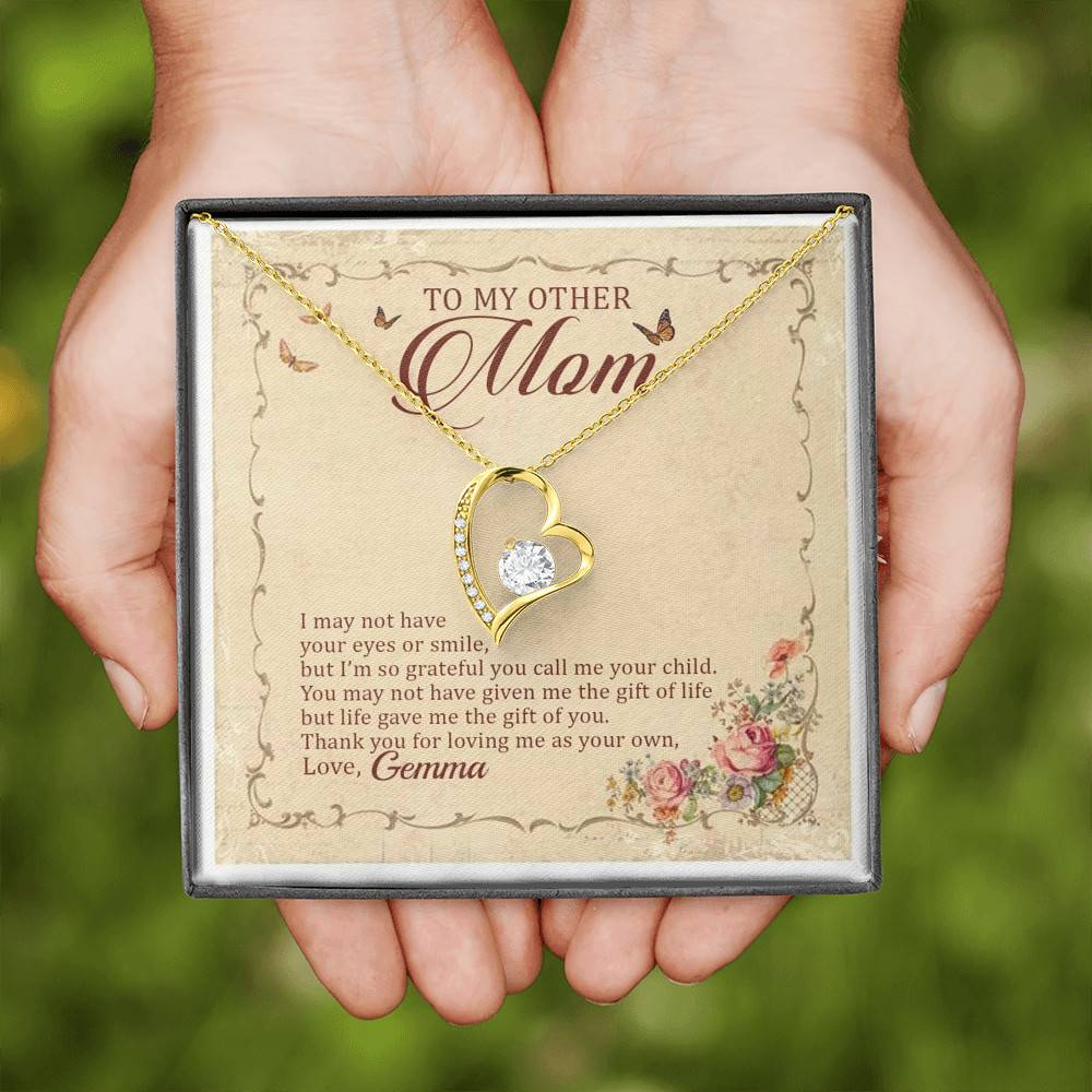 Personalized To My Other Mom I May Not Have Your Eyes Or Smile Forever Love Pendant Necklace