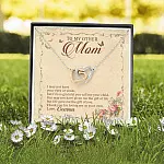 Personalized To My Other Mom I May Not Have Your Eyes Or Smile Interlocking Hearts Pendant Necklace