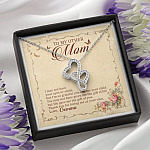 Personalized To My Other Mom I May Not Have Your Eyes Or Smile Double Hearts Pendant Necklace