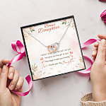 Bonus Daughter I Didn't Give You The Gift Of Life Life Gave Me The Gift Of You Interlocking Hearts Pendant Necklace