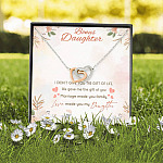 Bonus Daughter I Didn't Give You The Gift Of Life Life Gave Me The Gift Of You Interlocking Hearts Pendant Necklace