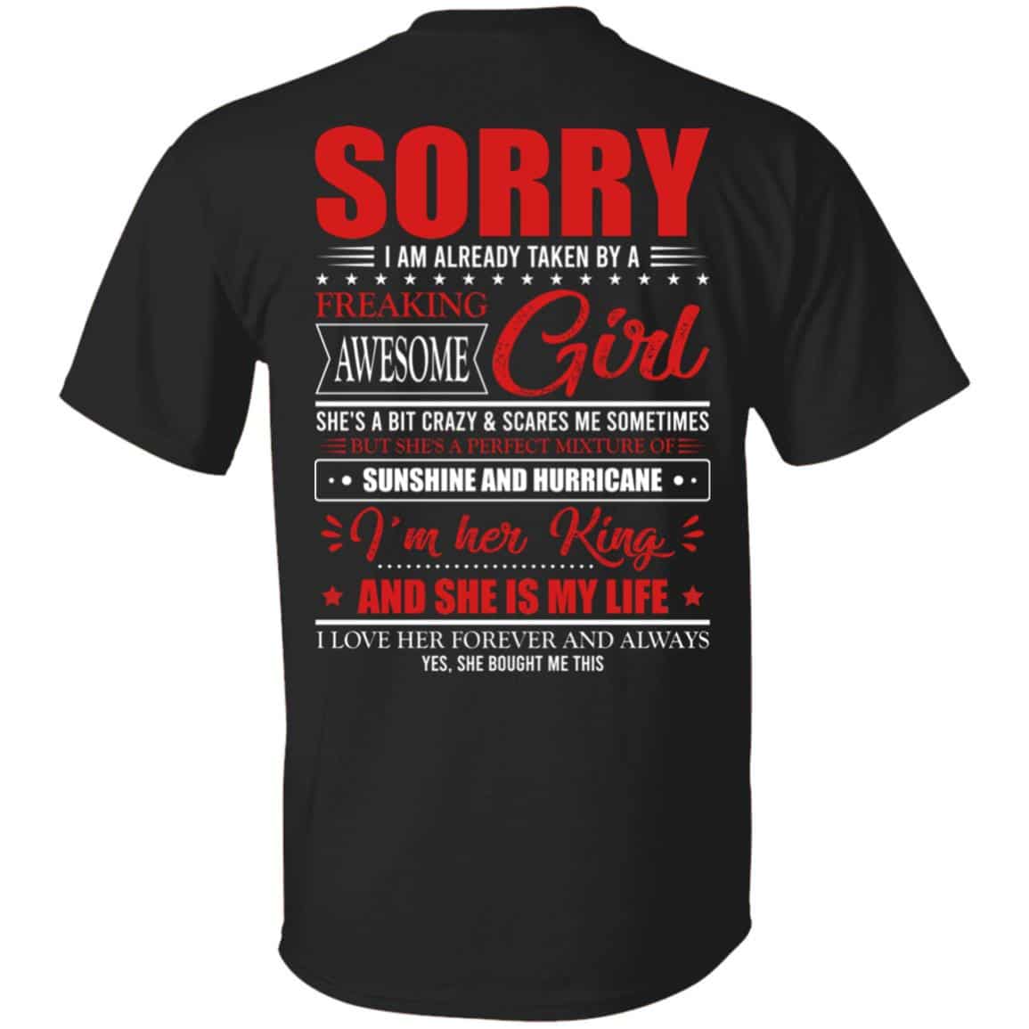 Sorry Shirt, Black, Unisex T-Shirt