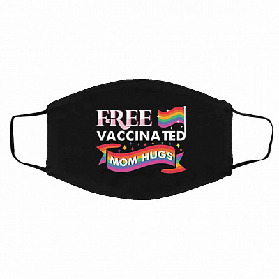 Gay Pride Rainbow Mask, Black, Cloth Face Cover – Medium/Large