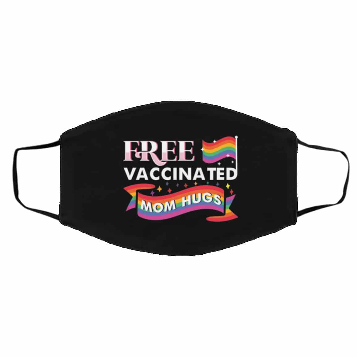 Gay Pride Rainbow Mask, Black, Cloth Face Cover – Medium/Large