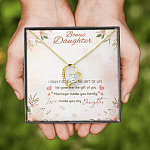 Bonus Daughter I Didn't Give You The Gift Of Life Life Gave Me The Gift Of You Forever Love Heart Pendant Necklace