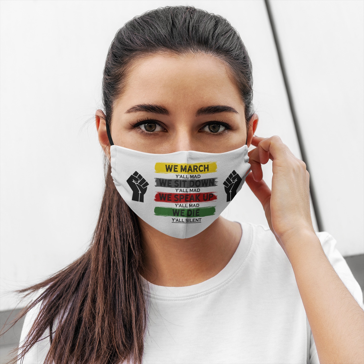 5TM. We March We Sit Down Black Bg Mask mk2