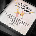 To My Daughter on Your Pregnancy the Most Magical Day I Love You Always Mom to Be Scripted Love Pendant Necklace