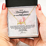 To My Daughter on Your Pregnancy the Most Magical Day I Love You Always Mom to Be Scripted Love Pendant Necklace
