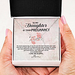 To My Daughter on Your Pregnancy the Most Magical Day I Love You Always Mom to Be Scripted Love Pendant Necklace