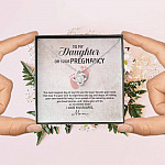 To My Daughter on Your Pregnancy the Most Magical Day I Love You Always Mom to Be Love Knot Pendant Necklace