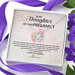 To My Daughter on Your Pregnancy the Most Magical Day I Love You Always Mom to Be Love Knot Pendant Necklace