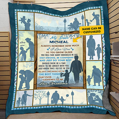 Personalized from Grandma to Grandson Always Remember How Much I Love You Fleece - Mink Sherpa-Woven Blanket