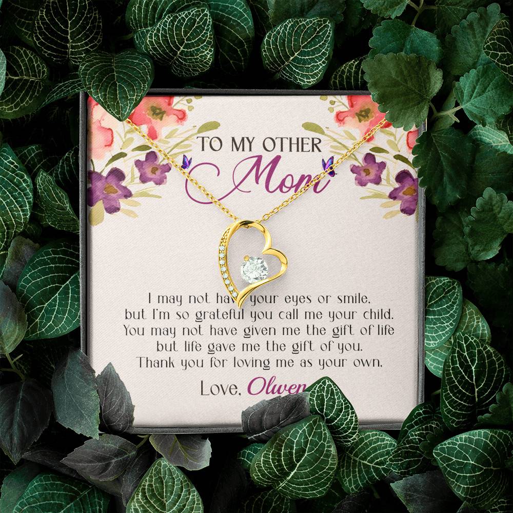 Personalized My Other Mom I May Not Have Your Eyes Or Smile Forever Love Pendant Necklace