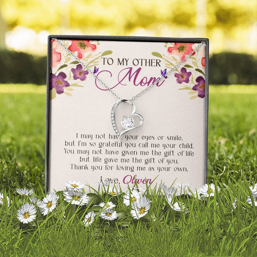 Personalized My Other Mom I May Not Have Your Eyes Or Smile Forever Love Pendant Necklace